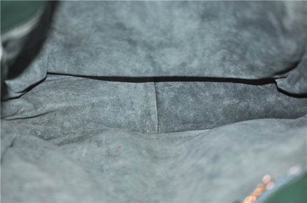 Authentic GUCCI Vintage Shoulder Cross Body Bag Purse Leather Green 9120D