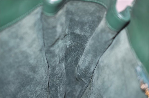 Authentic GUCCI Vintage Shoulder Cross Body Bag Purse Leather Green 9120D