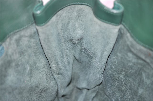 Authentic GUCCI Vintage Shoulder Cross Body Bag Purse Leather Green 9120D