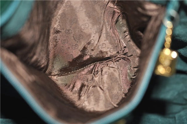 Authentic GUCCI Vintage Shoulder Cross Body Bag Purse Leather Green 9120D