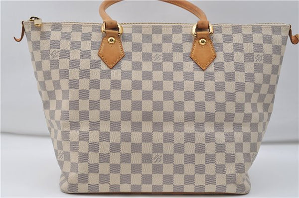 Authentic Louis Vuitton Damier Azur Saleya MM Shoulder Tote Bag N51185 LV 9122D