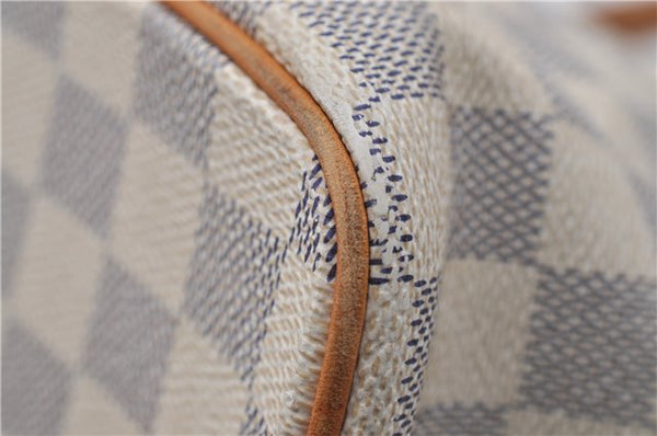 Authentic Louis Vuitton Damier Azur Saleya MM Shoulder Tote Bag N51185 LV 9122D