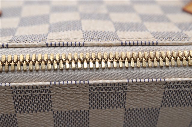 Authentic Louis Vuitton Damier Azur Saleya MM Shoulder Tote Bag N51185 LV 9122D