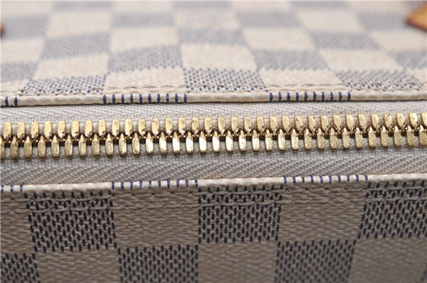 Authentic Louis Vuitton Damier Azur Saleya MM Shoulder Tote Bag N51185 LV 9122D