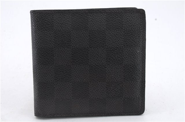 Auth Louis Vuitton Damier Graphite Portefeuille Marco N62664 Bifold Wallet 9124C