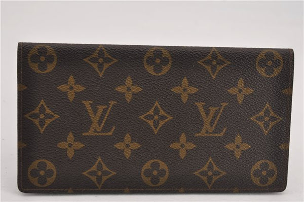 Authentic Louis Vuitton Monogram Porte Chequier Double M62223 Long Wallet 9125F