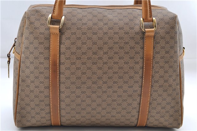 Authentic GUCCI Micro GG 2Way Shoulder Hand Bag Purse PVC Leather Brown 9126D