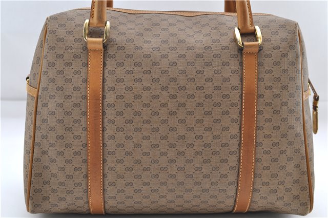 Authentic GUCCI Micro GG 2Way Shoulder Hand Bag Purse PVC Leather Brown 9126D