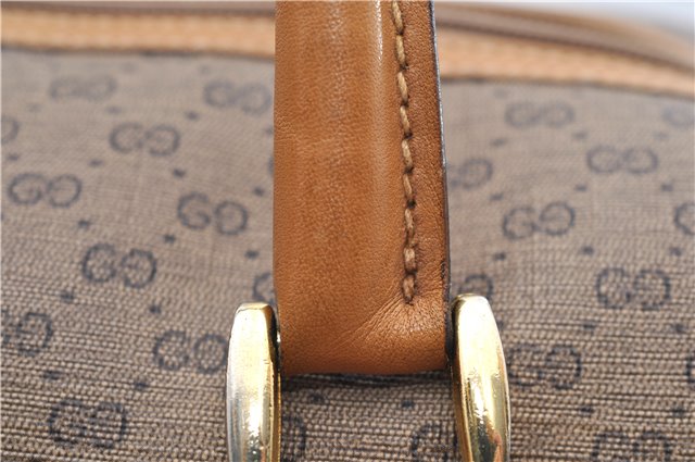 Authentic GUCCI Micro GG 2Way Shoulder Hand Bag Purse PVC Leather Brown 9126D