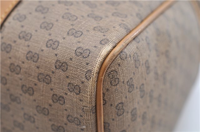 Authentic GUCCI Micro GG 2Way Shoulder Hand Bag Purse PVC Leather Brown 9126D