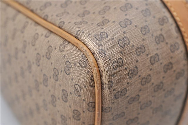 Authentic GUCCI Micro GG 2Way Shoulder Hand Bag Purse PVC Leather Brown 9126D