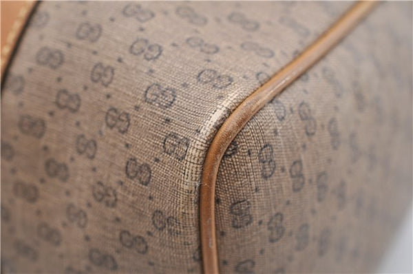 Authentic GUCCI Micro GG 2Way Shoulder Hand Bag Purse PVC Leather Brown 9126D