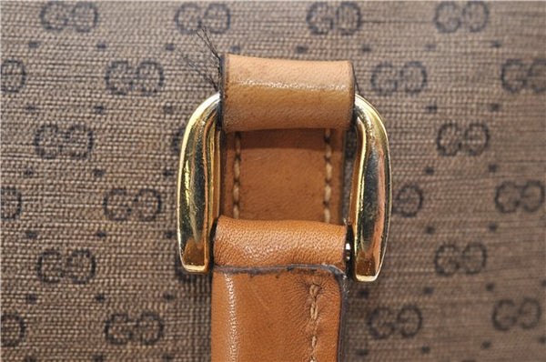 Authentic GUCCI Micro GG 2Way Shoulder Hand Bag Purse PVC Leather Brown 9126D
