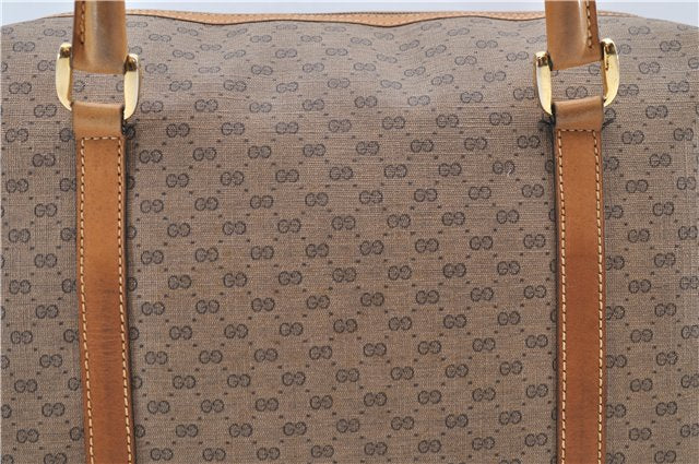 Authentic GUCCI Micro GG 2Way Shoulder Hand Bag Purse PVC Leather Brown 9126D