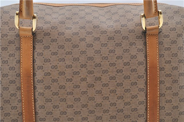 Authentic GUCCI Micro GG 2Way Shoulder Hand Bag Purse PVC Leather Brown 9126D