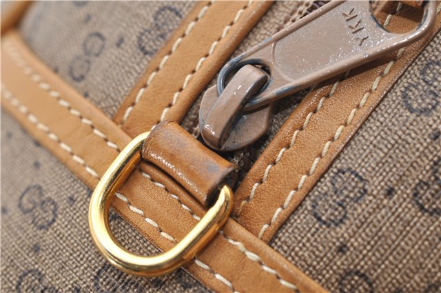 Authentic GUCCI Micro GG 2Way Shoulder Hand Bag Purse PVC Leather Brown 9126D