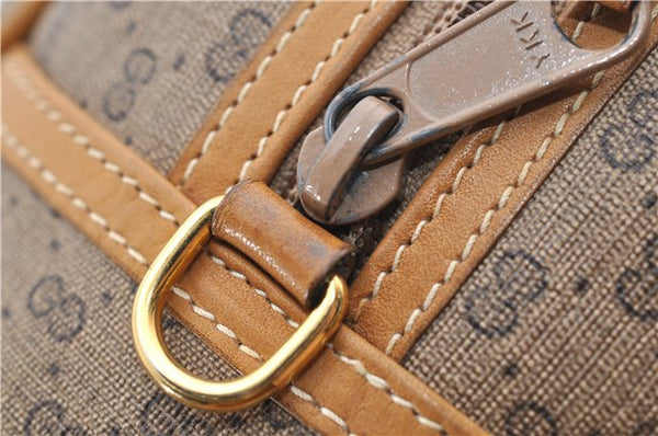 Authentic GUCCI Micro GG 2Way Shoulder Hand Bag Purse PVC Leather Brown 9126D