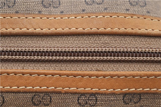 Authentic GUCCI Micro GG 2Way Shoulder Hand Bag Purse PVC Leather Brown 9126D