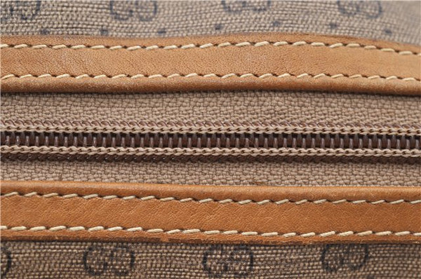 Authentic GUCCI Micro GG 2Way Shoulder Hand Bag Purse PVC Leather Brown 9126D