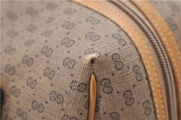 Authentic GUCCI Micro GG 2Way Shoulder Hand Bag Purse PVC Leather Brown 9126D