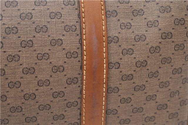 Authentic GUCCI Micro GG 2Way Shoulder Hand Bag Purse PVC Leather Brown 9126D