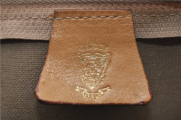 Authentic GUCCI Micro GG 2Way Shoulder Hand Bag Purse PVC Leather Brown 9126D