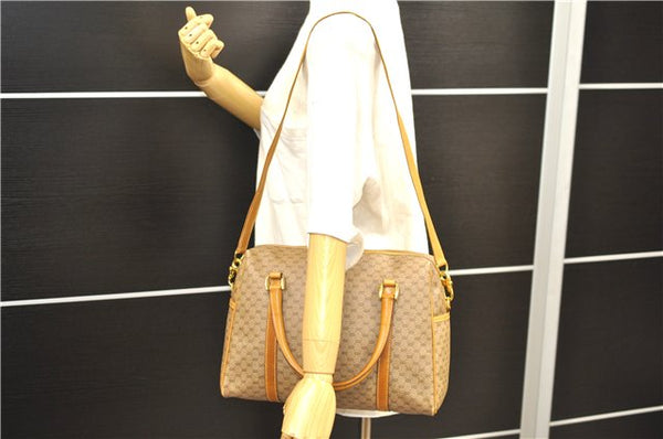 Authentic GUCCI Micro GG 2Way Shoulder Hand Bag Purse PVC Leather Brown 9126D