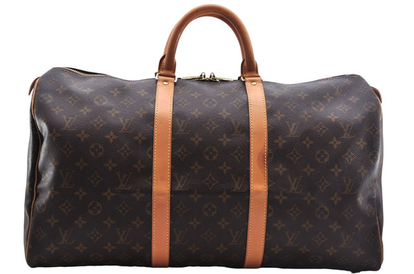 Authentic Louis Vuitton Monogram Keepall 50 Travel Boston Bag M41426 LV 9127D