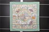 Authentic HERMES Carre 90 Scarf "Auteuil Mai" Silk Green 9130D