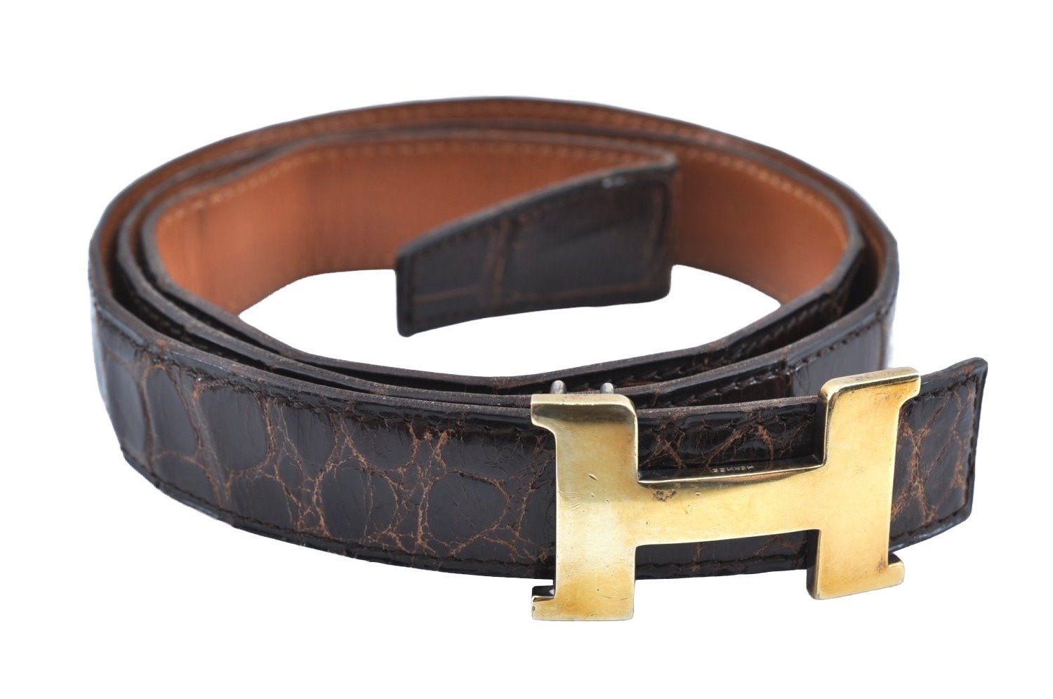 Authentic HERMES Vintage Leather Belt Size 90cm 35.4