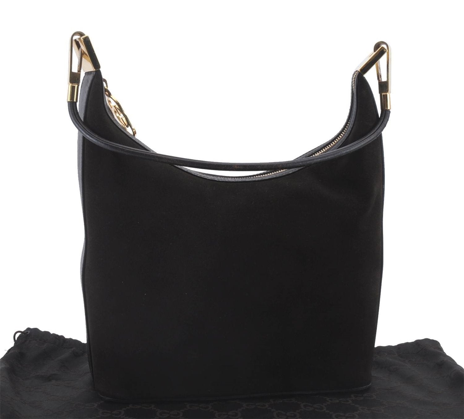 Authentic GUCCI Shoulder Hand Bag Purse Suede Leather 0013814 Brown 9131C