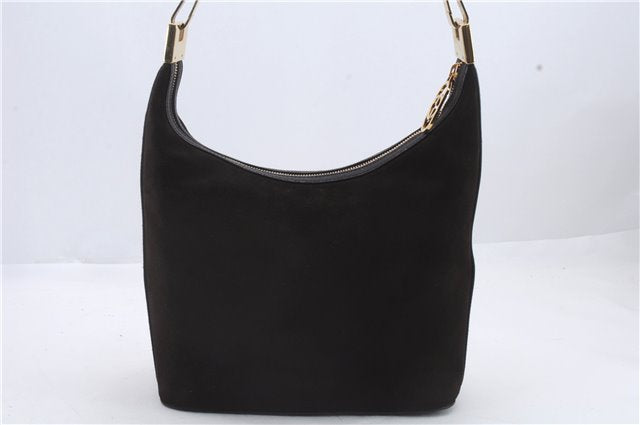 Authentic GUCCI Shoulder Hand Bag Purse Suede Leather 0013814 Brown 9131C
