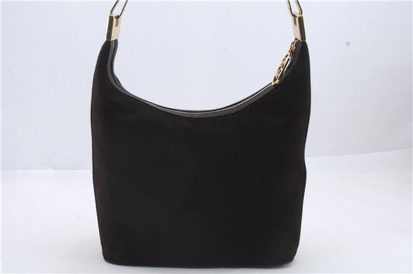 Authentic GUCCI Shoulder Hand Bag Purse Suede Leather 0013814 Brown 9131C
