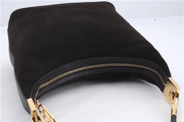 Authentic GUCCI Shoulder Hand Bag Purse Suede Leather 0013814 Brown 9131C
