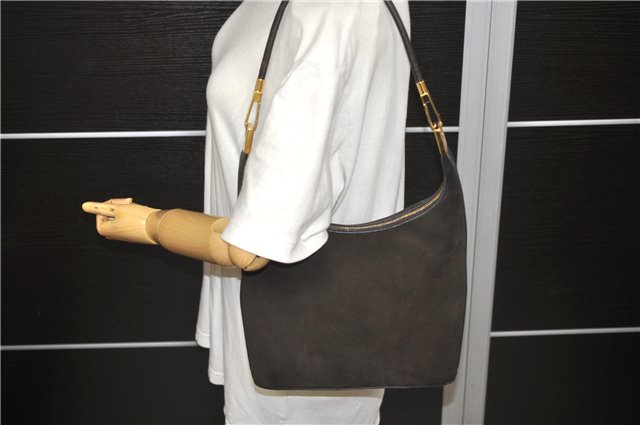 Authentic GUCCI Shoulder Hand Bag Purse Suede Leather 0013814 Brown 9131C