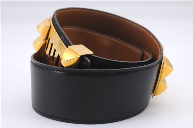 Auth HERMES Collier De Chien Ladies Leather Belt Size 70cm 27.6