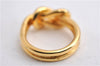 Authentic HERMES Scarf Ring Atame Circle Knot Design Gold Tone 9135E