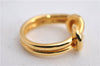 Authentic HERMES Scarf Ring Atame Circle Knot Design Gold Tone 9135E