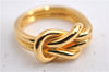 Authentic HERMES Scarf Ring Atame Circle Knot Design Gold Tone 9135E