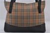 Authentic BURBERRY Nova Check Canvas Leather Shoulder Tote Bag Beige 9136D