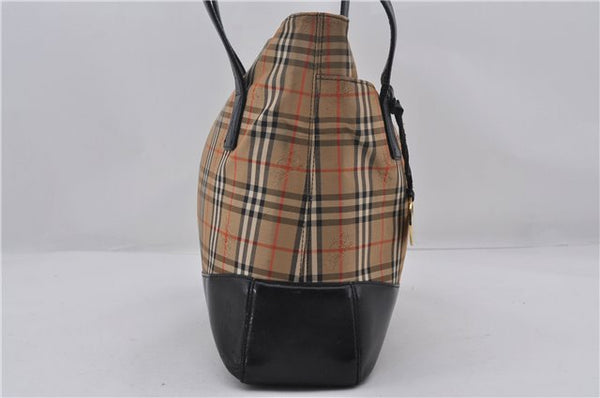 Authentic BURBERRY Nova Check Canvas Leather Shoulder Tote Bag Beige 9136D