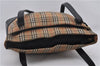Authentic BURBERRY Nova Check Canvas Leather Shoulder Tote Bag Beige 9136D