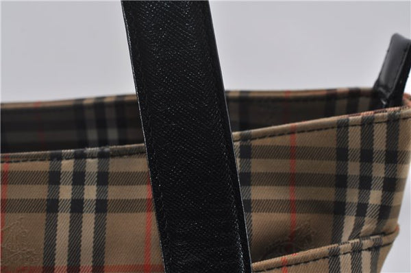 Authentic BURBERRY Nova Check Canvas Leather Shoulder Tote Bag Beige 9136D