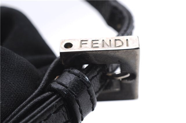 Authentic FENDI Shoulder Hand Bag Purse Jersey Black 9137D