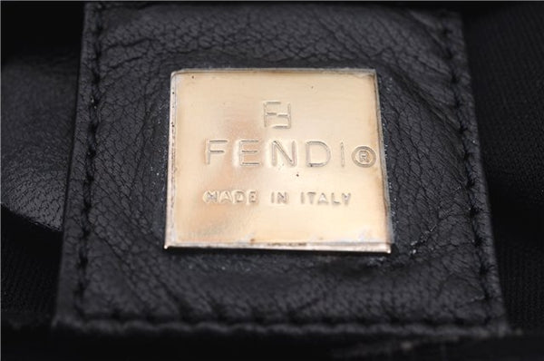 Authentic FENDI Shoulder Hand Bag Purse Jersey Black 9137D