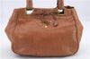 Authentic PRADA Glace Calf Leather 2Way Hand Shoulder Bag BN2245 Brown 9138C