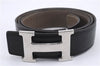 Authentic HERMES Constance Ladies Leather Belt Size 95cm 37.4" Black Gray 9138D