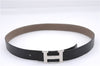 Authentic HERMES Constance Ladies Leather Belt Size 95cm 37.4" Black Gray 9138D