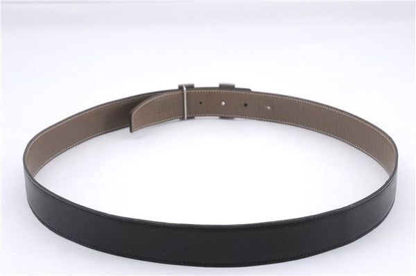 Authentic HERMES Constance Ladies Leather Belt Size 95cm 37.4" Black Gray 9138D