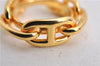 Authentic HERMES Scarf Ring Chaine d'Ancre Chain Design Gold Tone 9138E